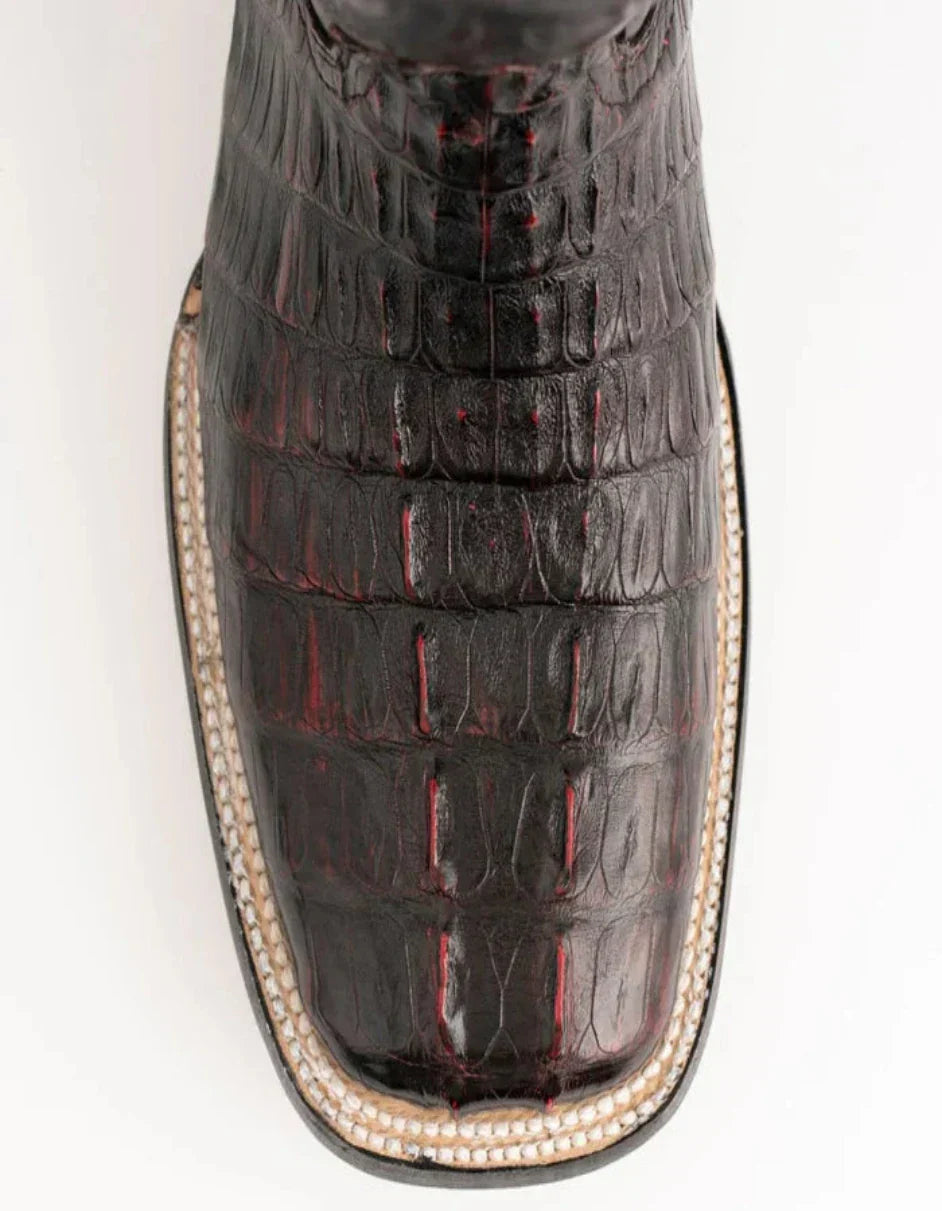 Ferrini Black Cherry Hornback Caiman Boots
