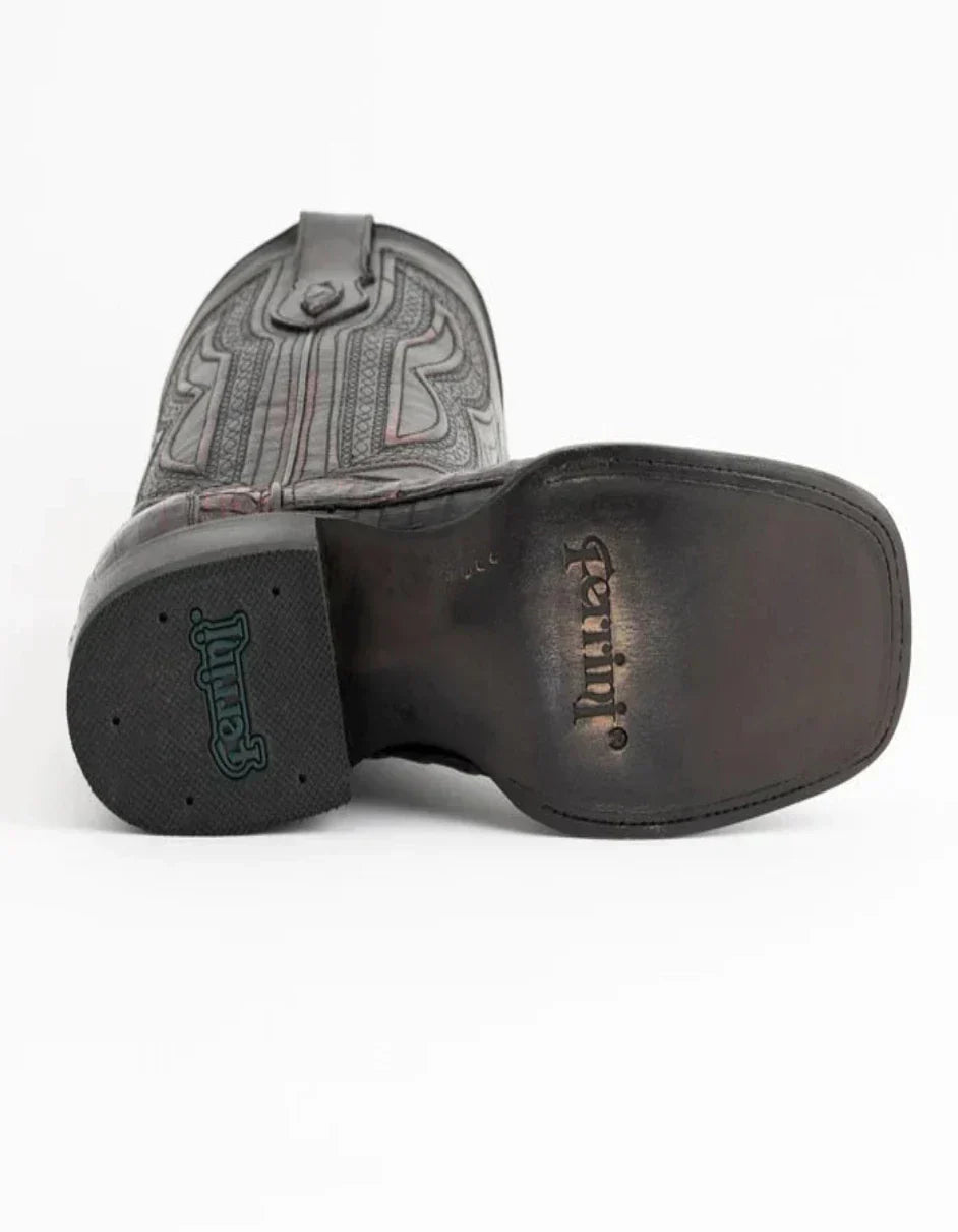 Ferrini Black Cherry Hornback Caiman Boots