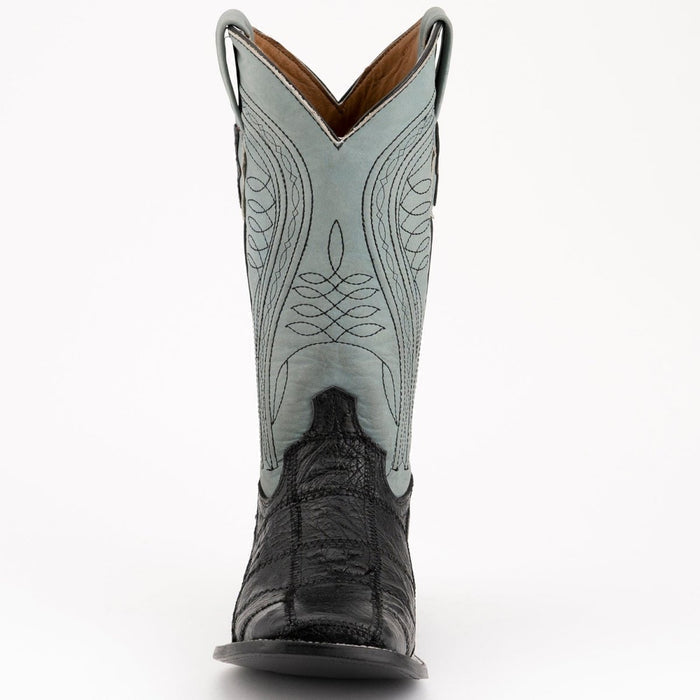 Ferrini Men's Pinto Patch Ostrich Square Toe Boots Handcrafted - Kango Brown