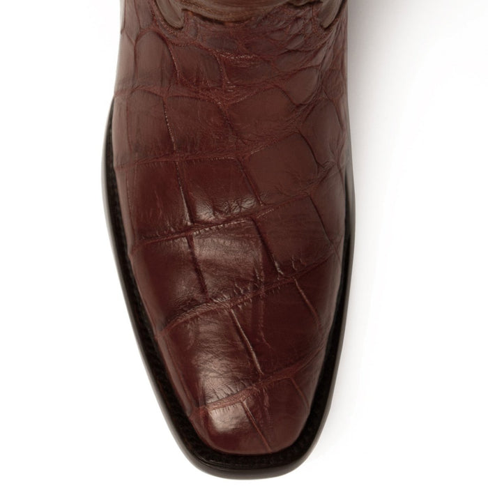 Ferrini Men's Stallion Alligator Belly Boots French Toe Handcrafted Chocolate