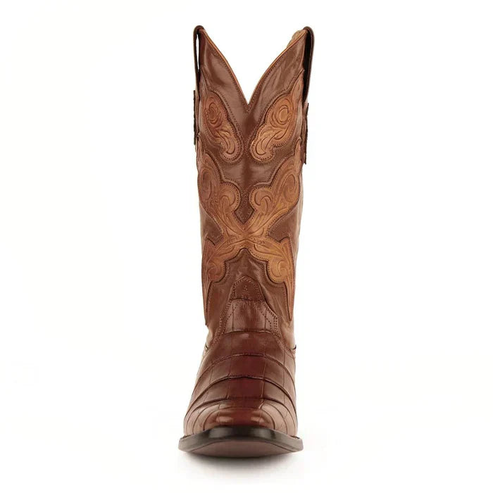 Ferrini Handcrafted Alligator Boots Cognac French Toe