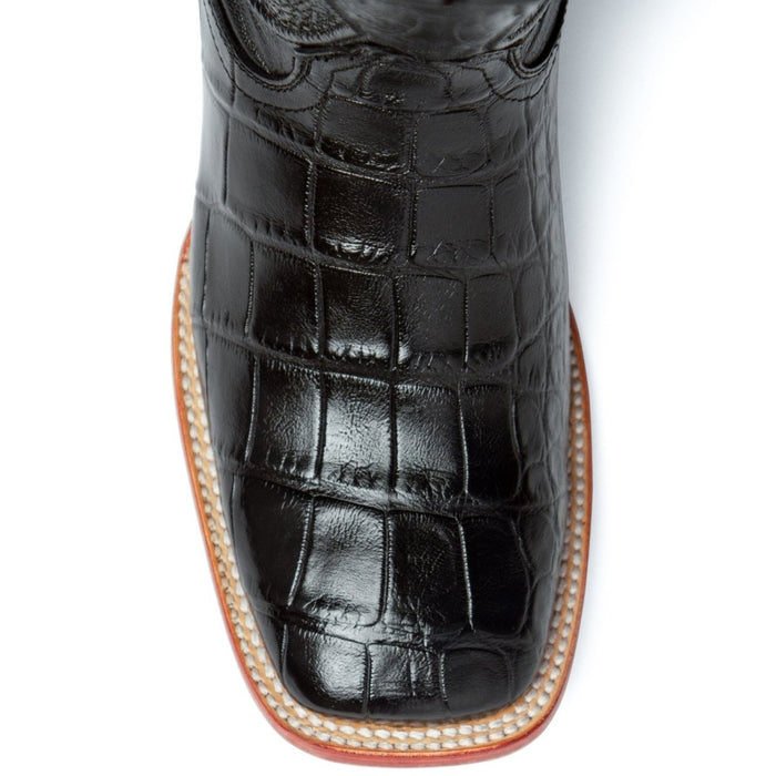 Ferrini Men's Stallion Alligator Belly Boots Narrow Square Toe Handcrafted Cognac