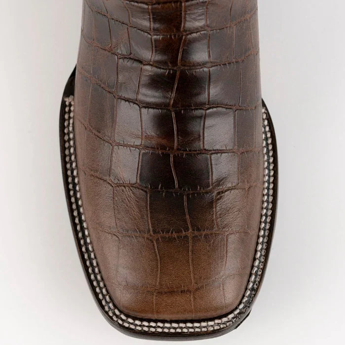 Ferrini Mustang Men's Print Alligator Boots Handcrafted Brown
