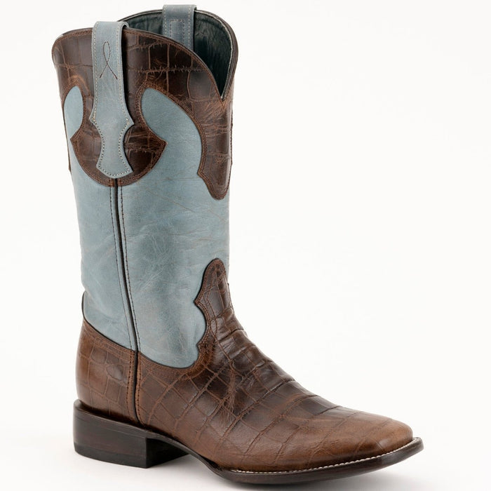 Ferrini Women's Colt Full Quill Ostrich Square Toe Boots Handcrafted - Black