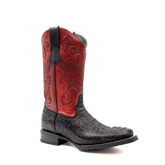 Ferrini Stampede Men's Print Crocodile Boots Handcrafted Sport Rust