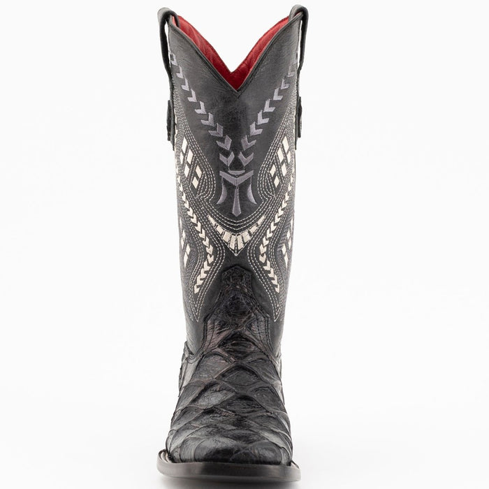 Ferrini Women's Bronco Square Toe Boots Pirarucu Fish Print - Black