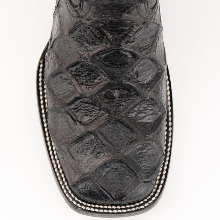 Ferrini Women's Bronco Square Toe Boots Pirarucu Fish Print - Black