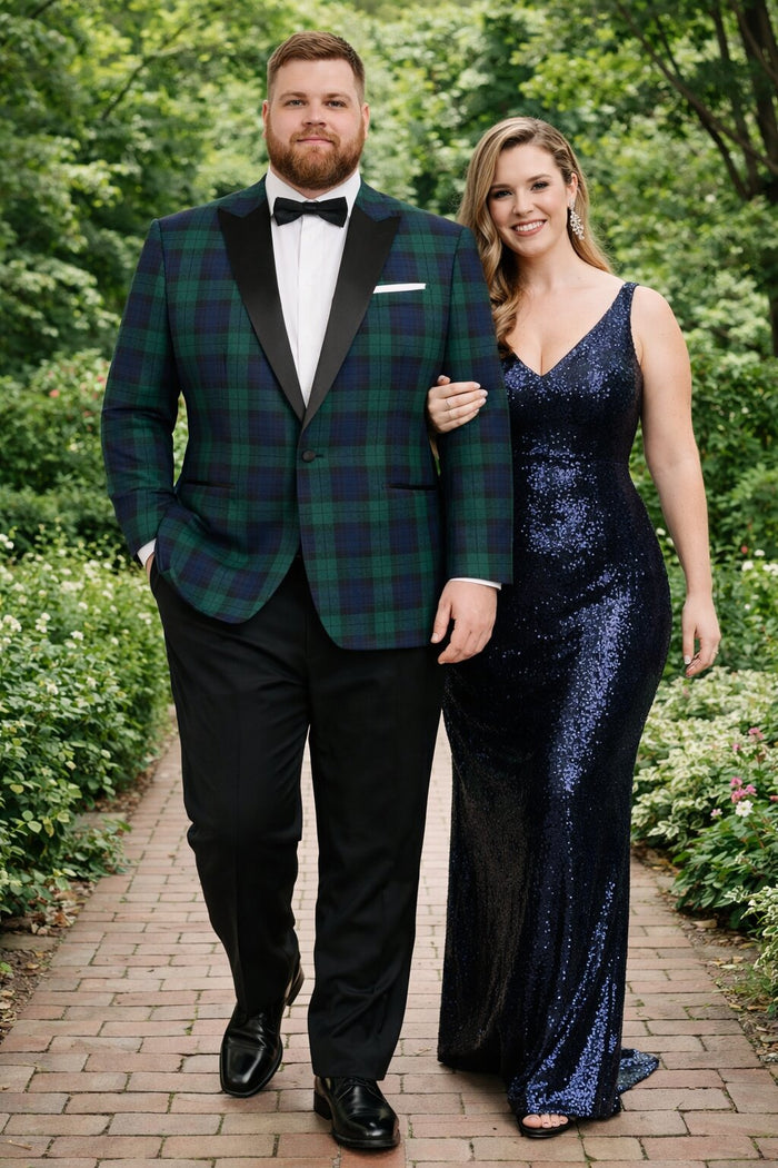 Christmas Tartan Plaid Sport Jacket for Big Men