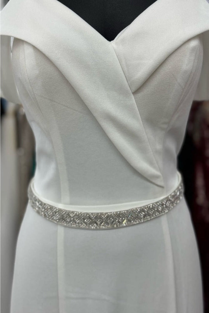 Cold Shoulder Bridesmaids Dress Fitted Formal Long Evening Gown