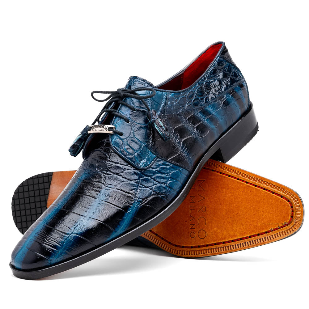Marco Di Milano Fitipaldi: Rustic Navy Leather Loafers