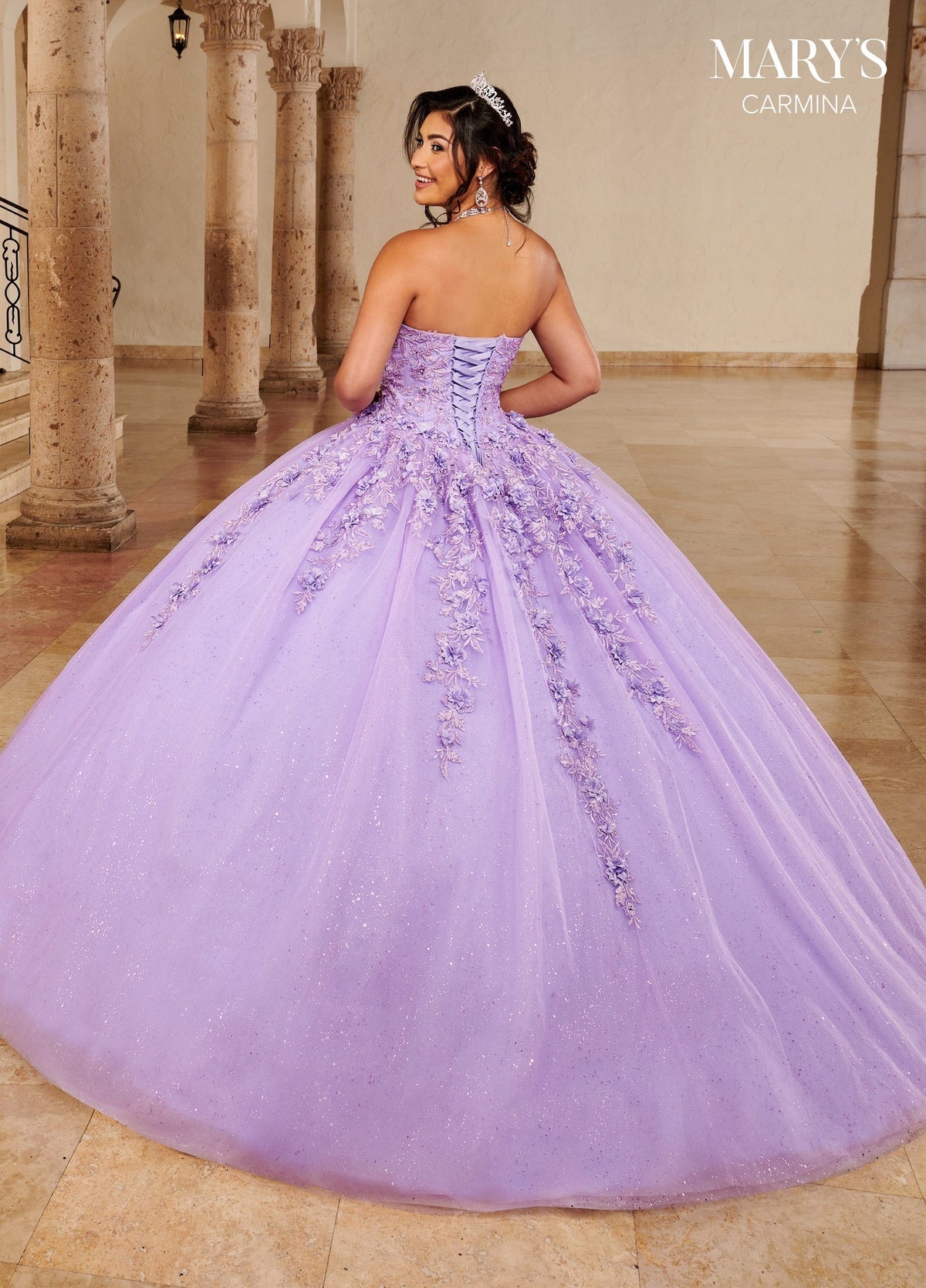 Mary's Bridal MQ1092 Floor Length Sleeve Quinceanera Dress