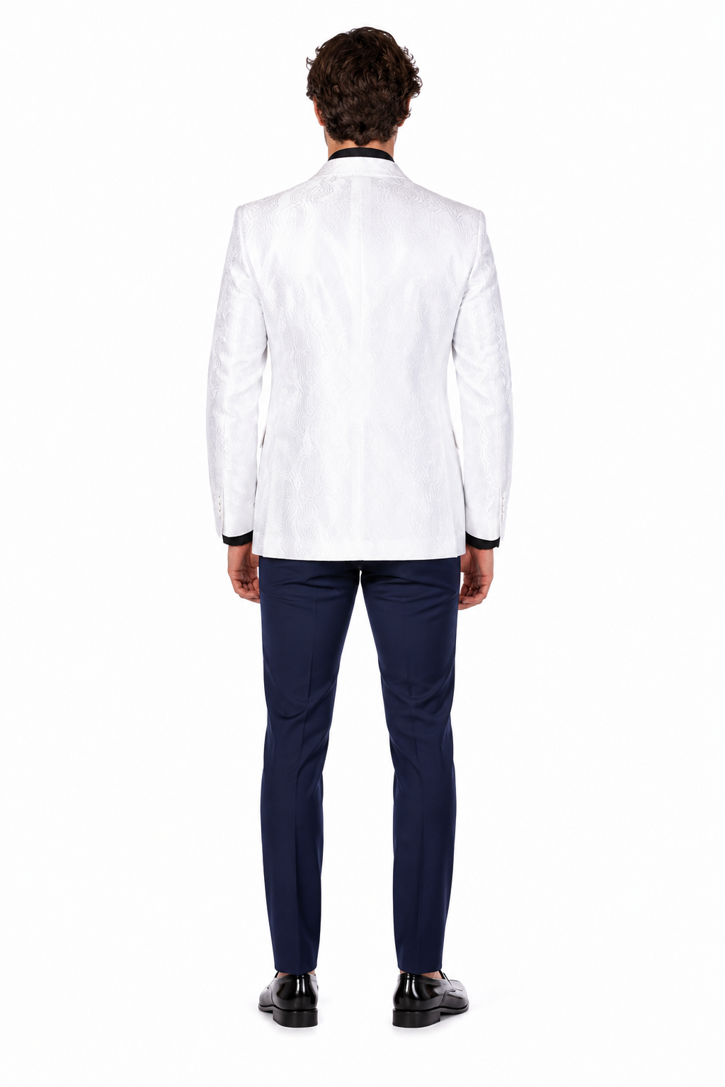 Floral Satin Shiny Flashy Silky Satin Stage Fancy Stage Party Party Dance Men's White Woven P A I S L E Y Sport Coat / Blazer