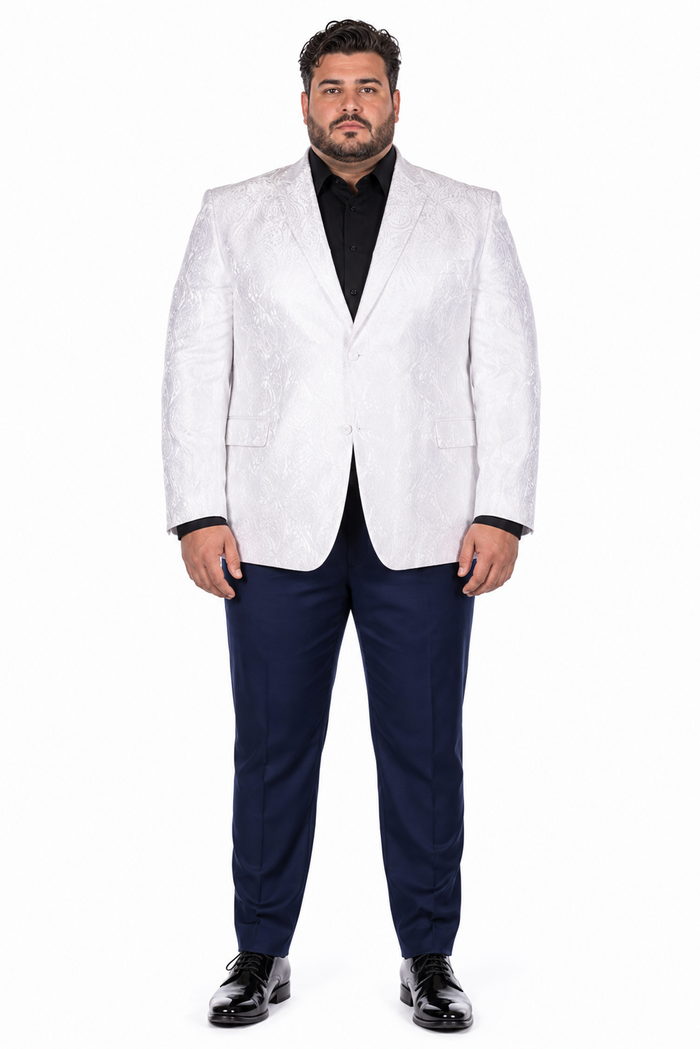 Floral Satin Shiny Flashy Silky Satin Stage Fancy Stage Party Party Dance Men's White Woven P A I S L E Y Sport Coat / Blazer