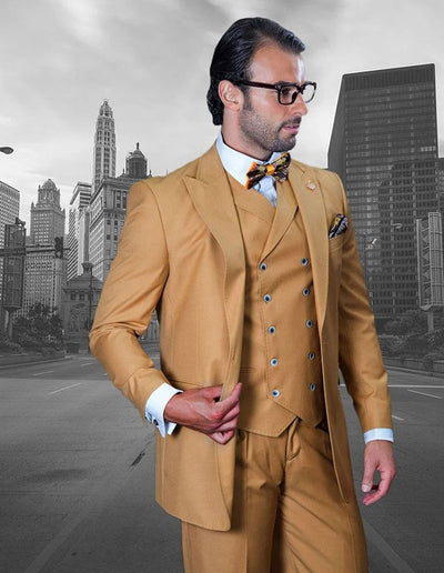 100% Wool Suit with Double Breasted Vest