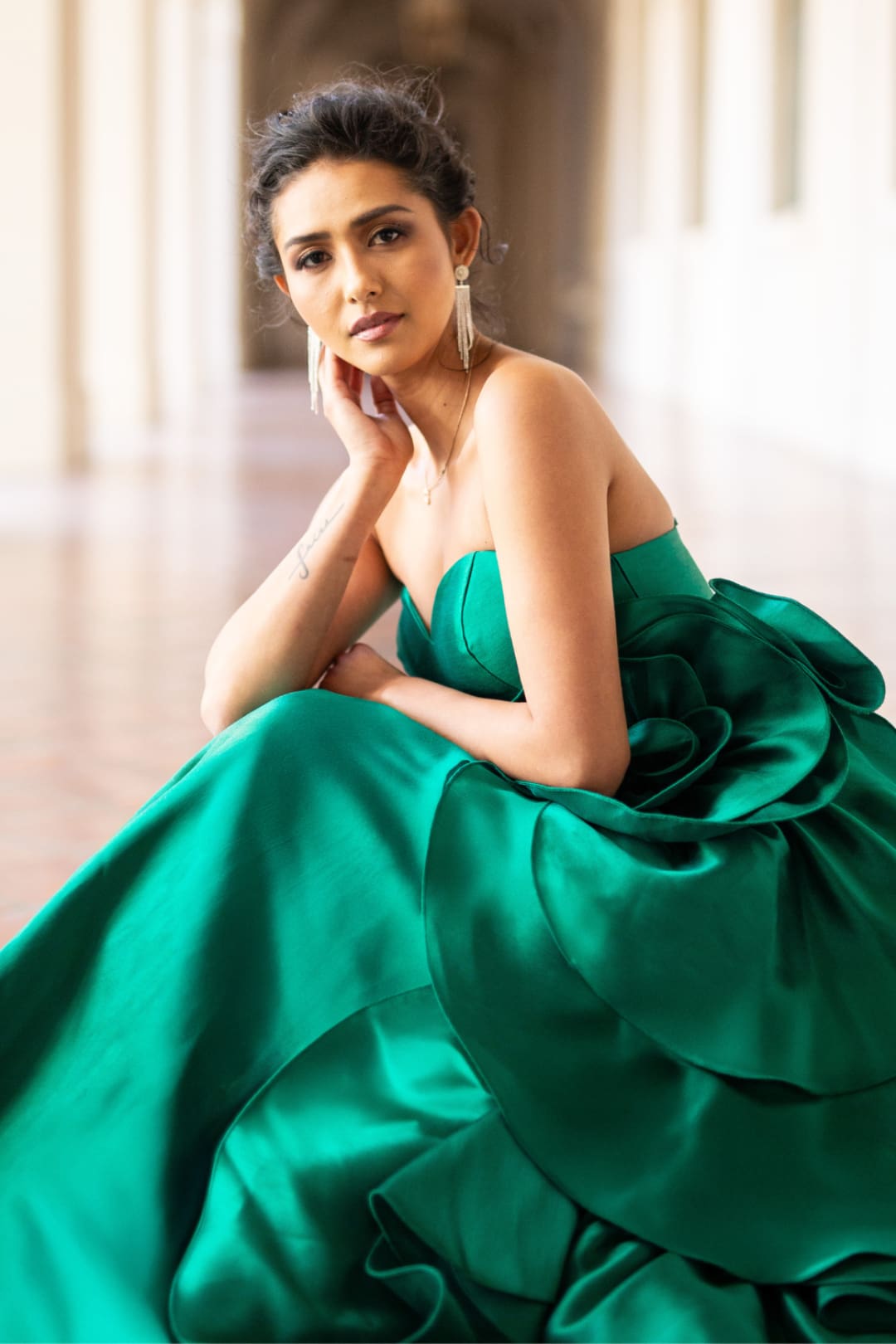 Formal Dress Layered Ruffles A-Line Prom Gown By Amelia Couture SU085