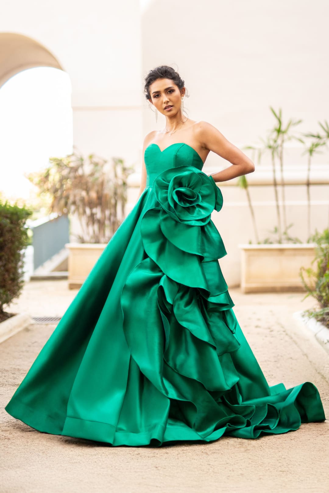 Formal Dress Layered Ruffles A-Line Prom Gown By Amelia Couture SU085