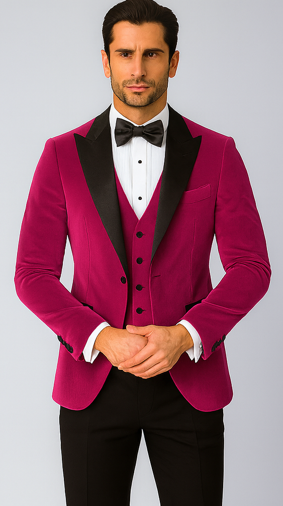 Fuchsia Wedding Prom Best Fashio Suits Men's blazer