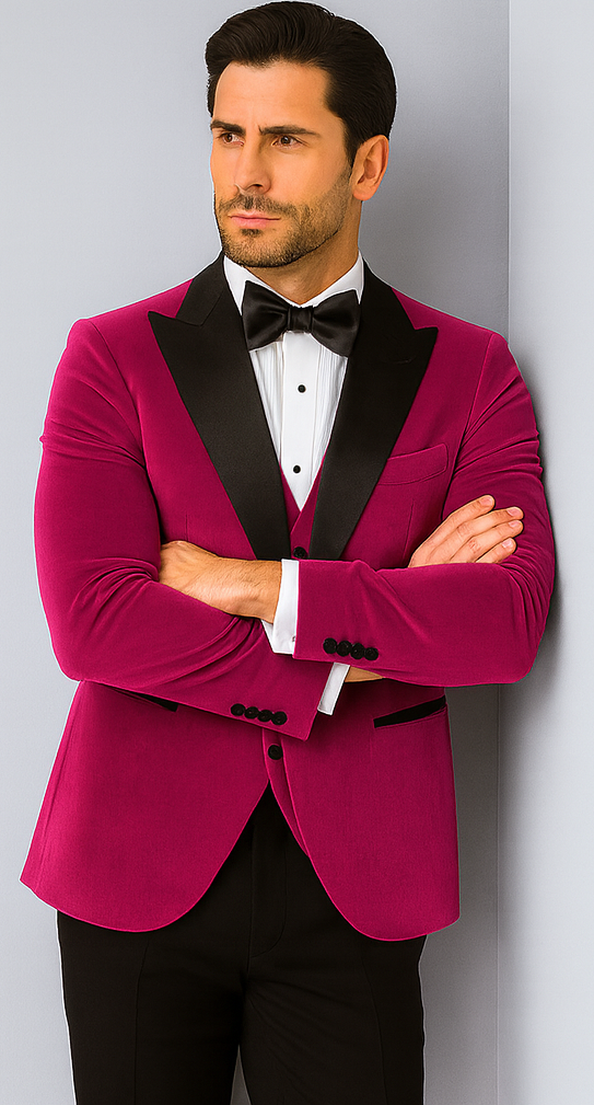 Fuchsia Wedding Prom Best Fashio Suits Men's blazer