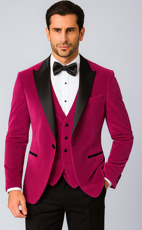 Fuchsia Wedding Prom Best Fashio Suits Men's blazer