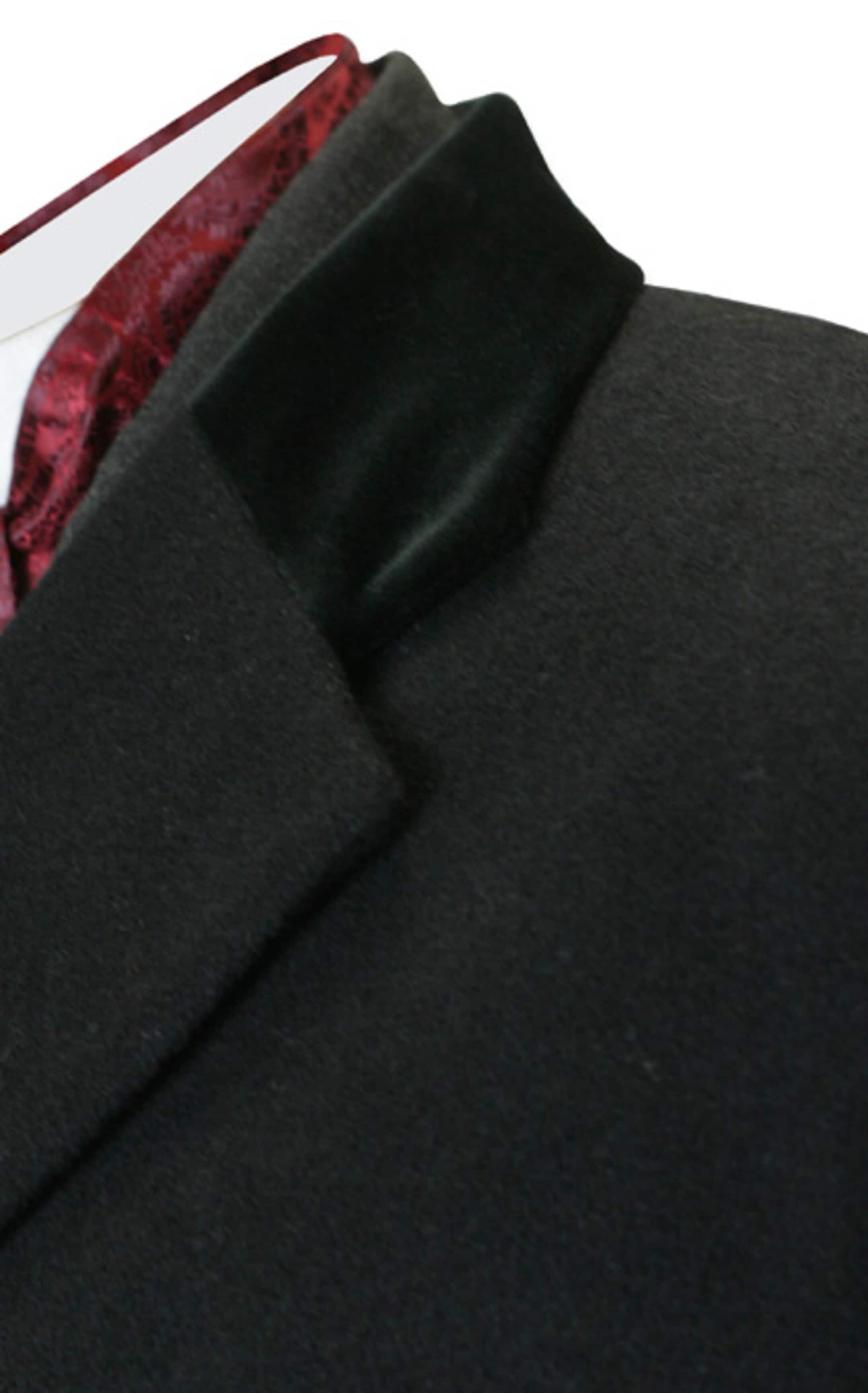 Full Length Long Men's Dress Topcoat - Black Winter Coat