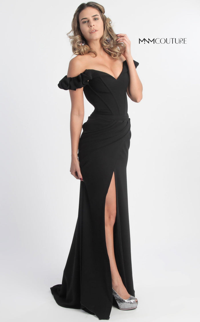 Gaby Charbachy G0665 Off-Shoulder Ruffled Corset Evening Gown