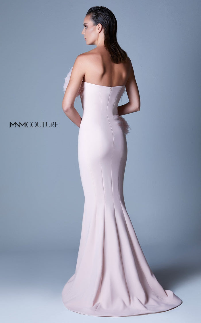 Gaby Charbachy G1091 Strapless Ruffle Applique Evening Gown by MNM Couture