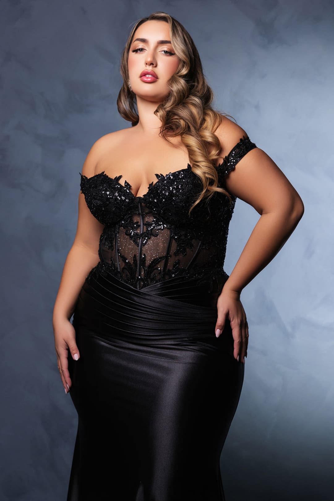 Plus Size Long Evening Gown Maxi Formal Dress for Women By May Queen MQ2141