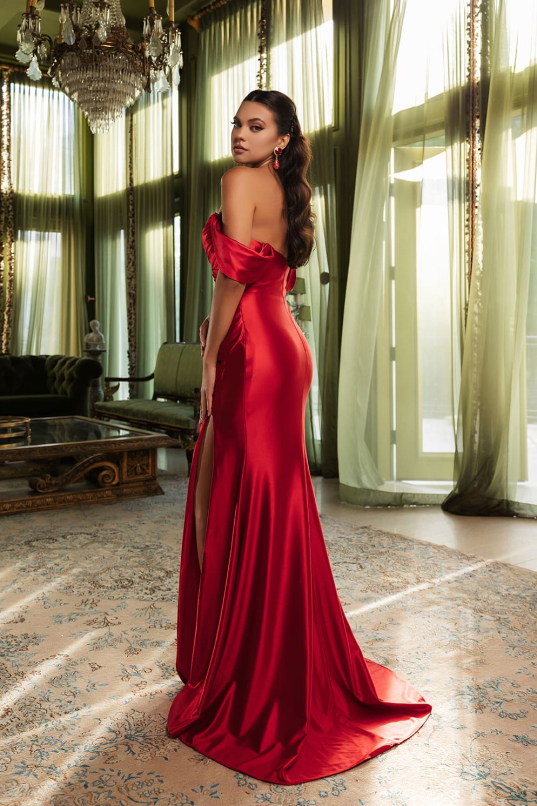 Gala Night Dress Off Shoulder Sheath Formal Dress By May Queen MQ2138B