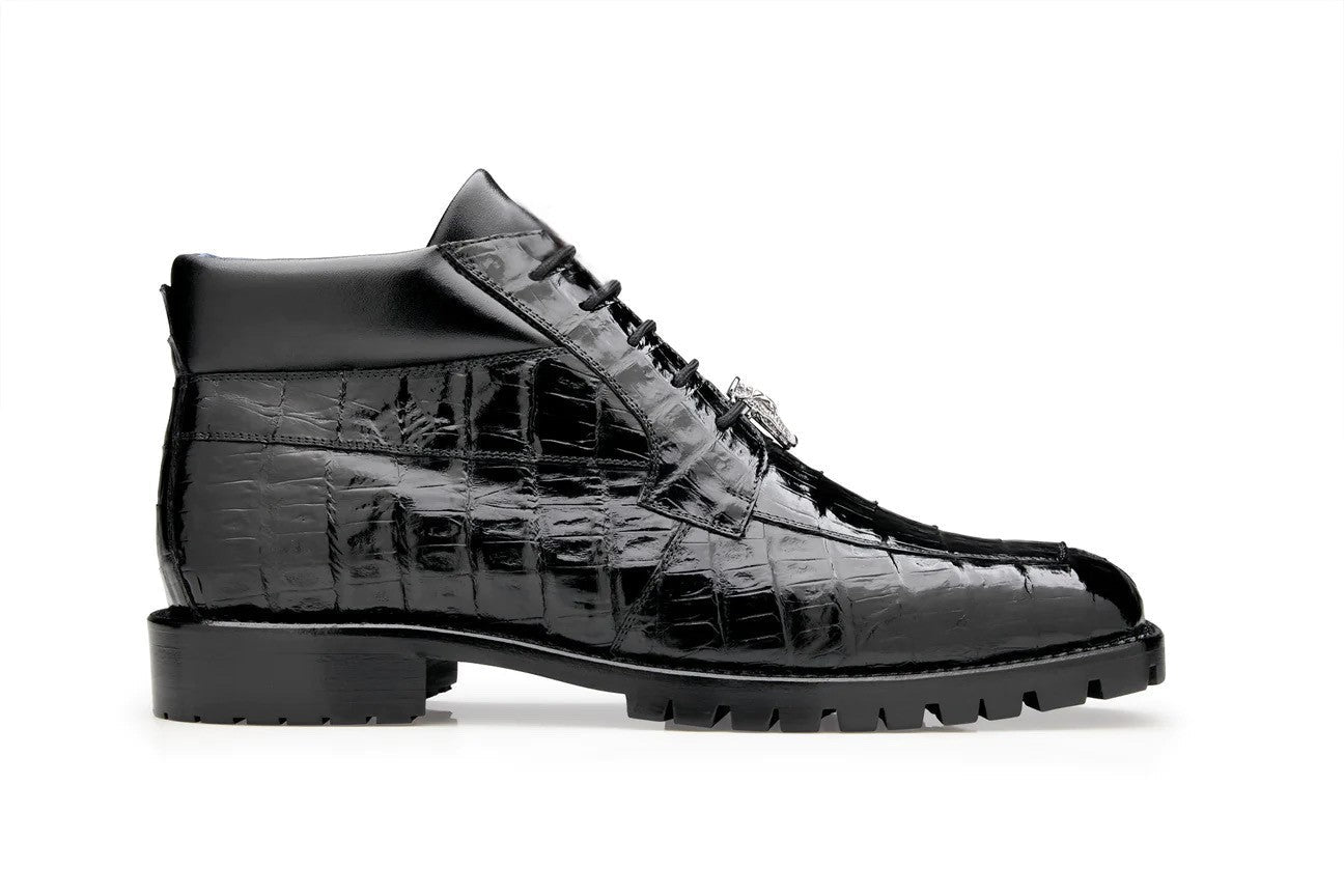Belvedere Gallardo Black Alligator Luxury Dress Shoe