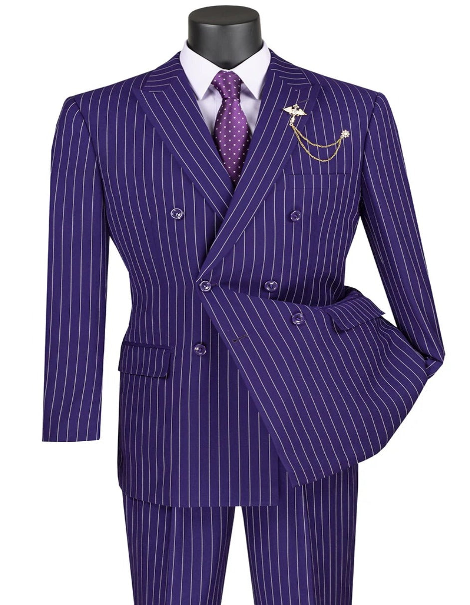 1920s Pinstripe Wide Gangster Suit