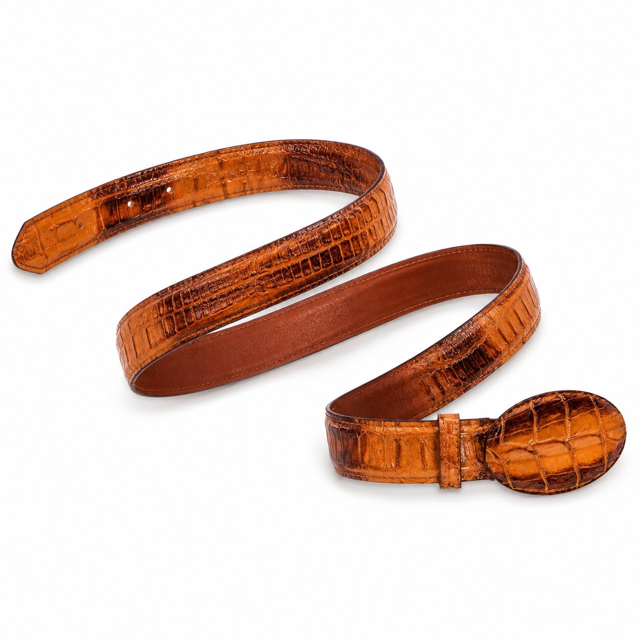 Caiman Skin Cowboy Belt by Wild West Boots