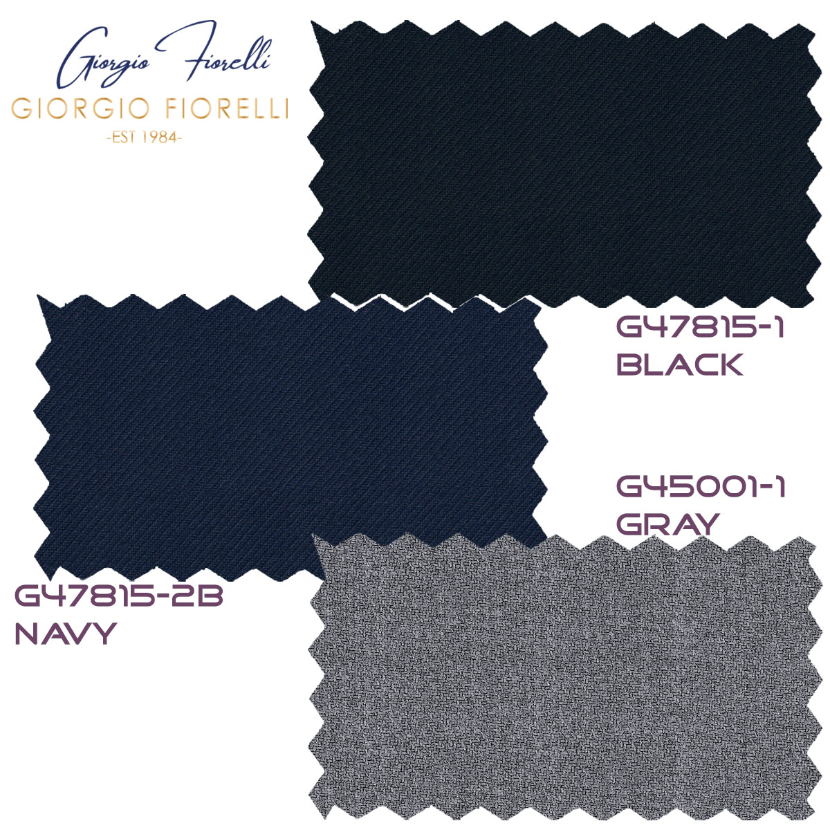 Double-Breast Suit, Black, Navy or Gray Colors by Giorgio Fiorelli