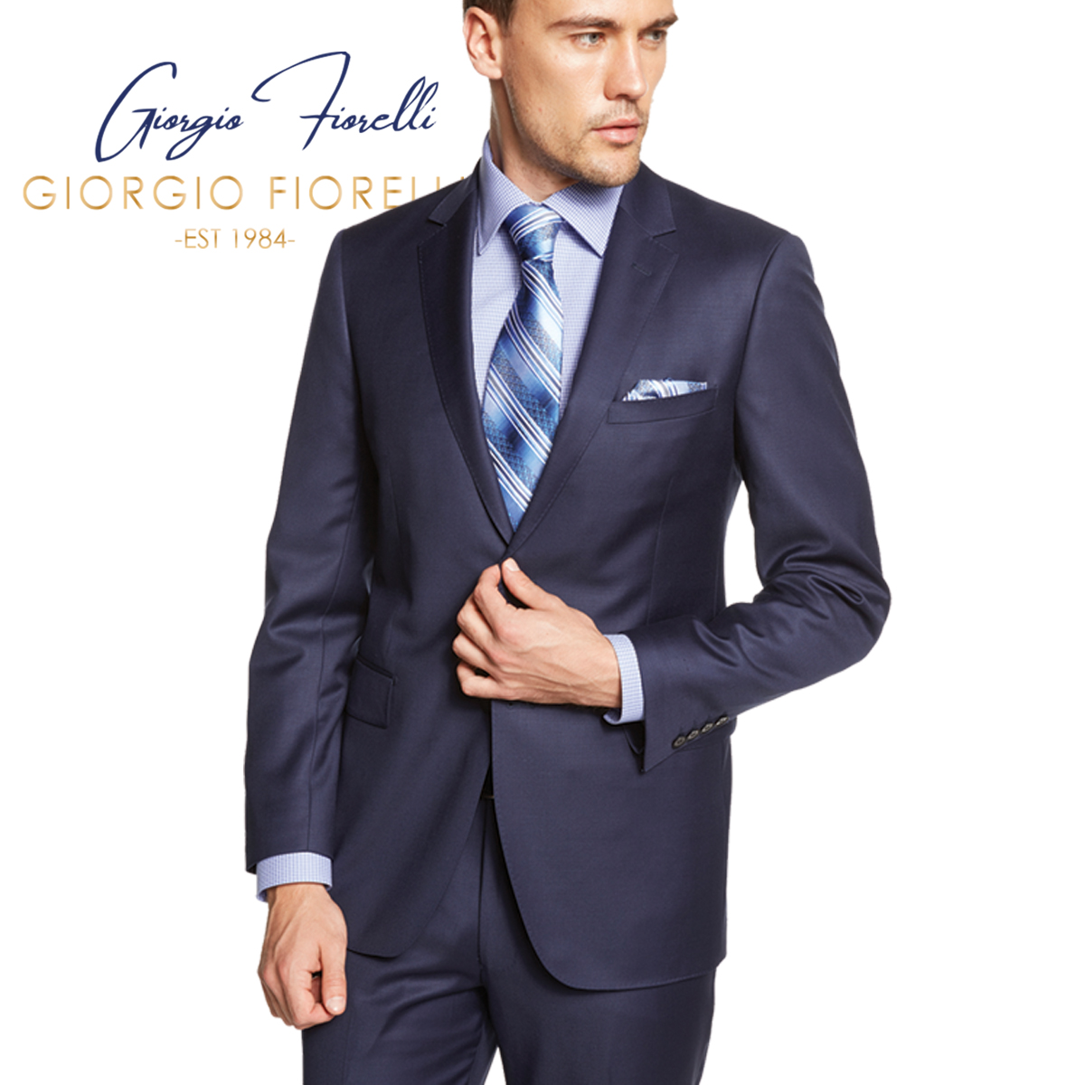 ENZO 150’s Super Wool 2-Button Suits in 6 Solid Fabrics Colors