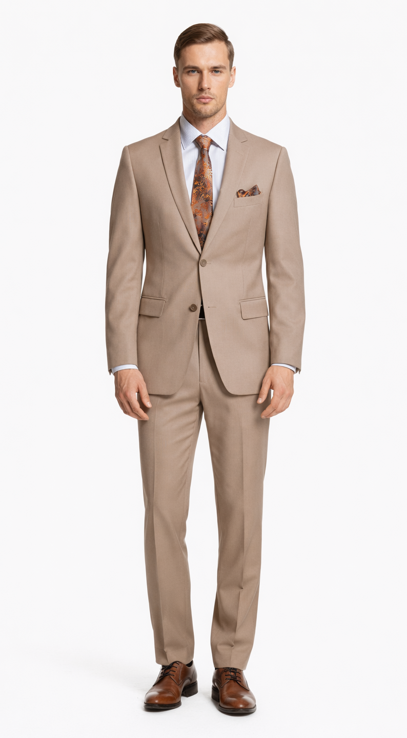 Giorgio Fiorelli Two-Button Suit in Burgundy, Camel, Beige