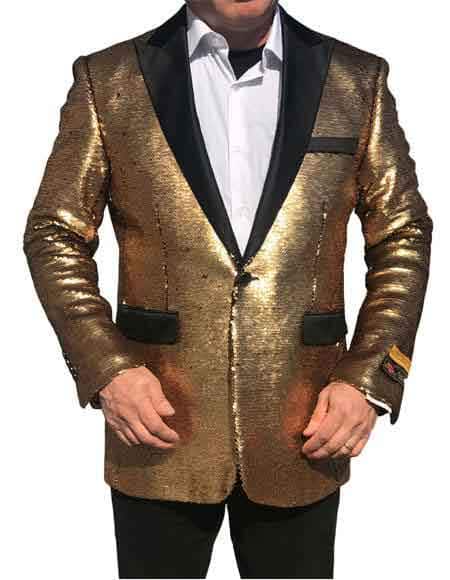 Gold & Black Blazer for Men 1 Button