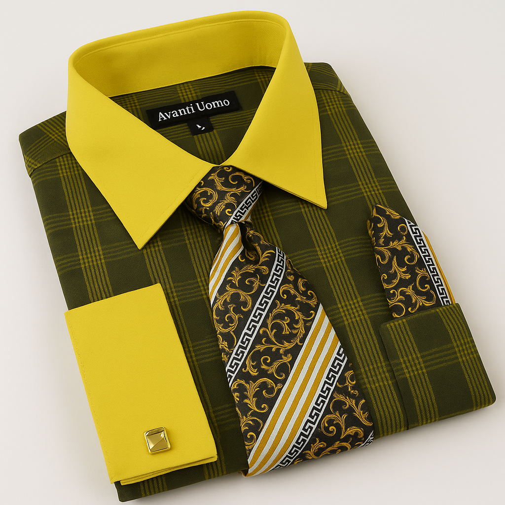 Black Gold Colorful Men's Dress Shirt