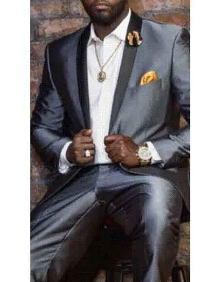 Gray Shawl Lapel Blazer