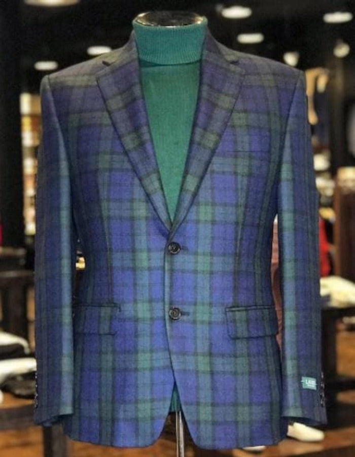 Big & Tall Windowpane Scottish Blazer