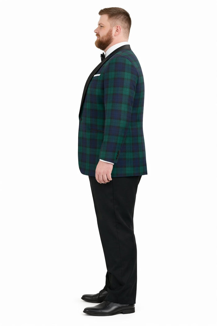 Christmas Tartan Plaid Sport Jacket for Big Men