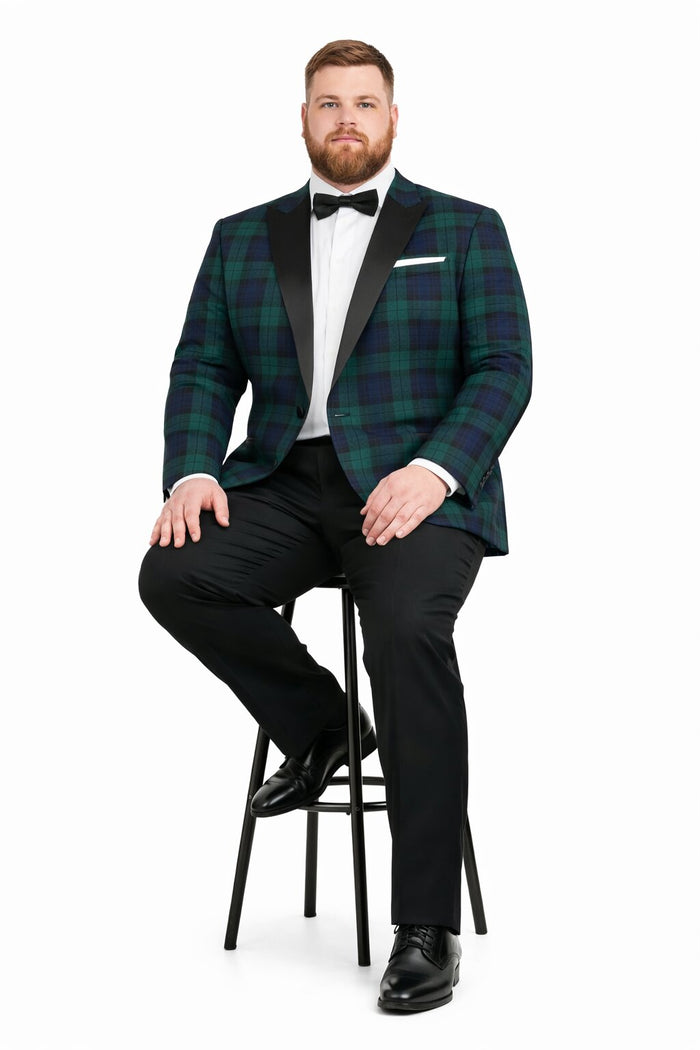 Christmas Tartan Plaid Sport Jacket for Big Men