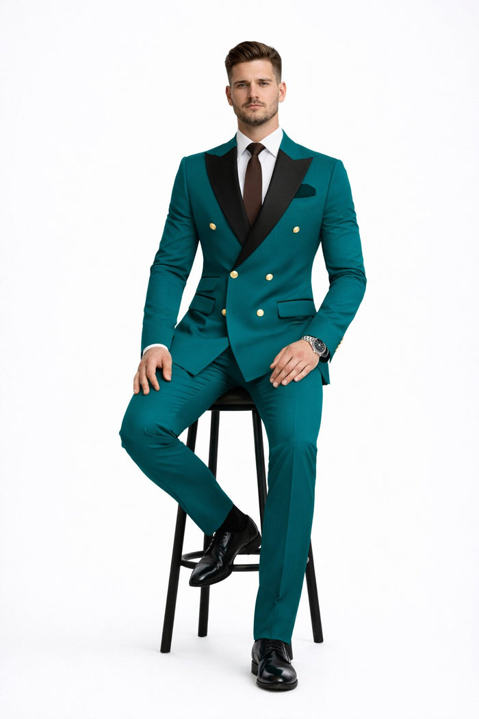Double Breasted Tuxedo Groom Suit