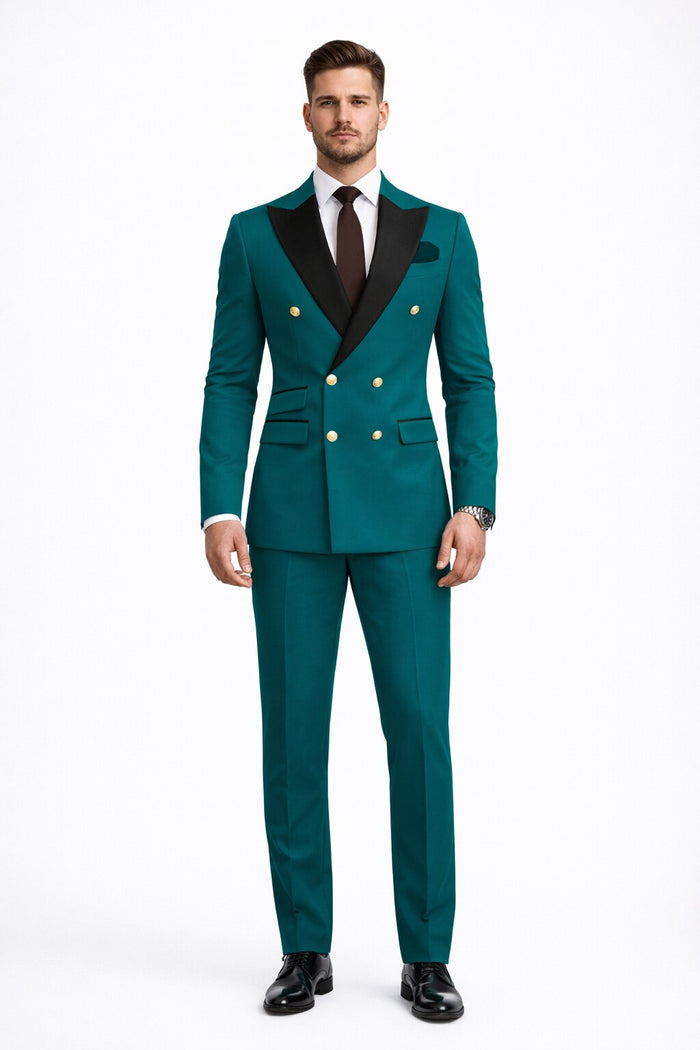 Double Breasted Tuxedo Groom Suit