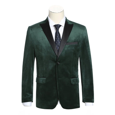 Men's Slim Fit Stretch Green Tuxedo Blazer