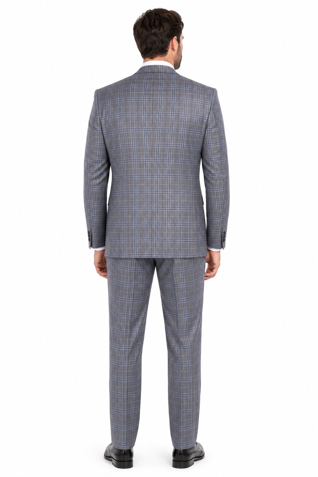 Big and Tall Suit - Grey Plaid Big and Tall 3 PC Suit