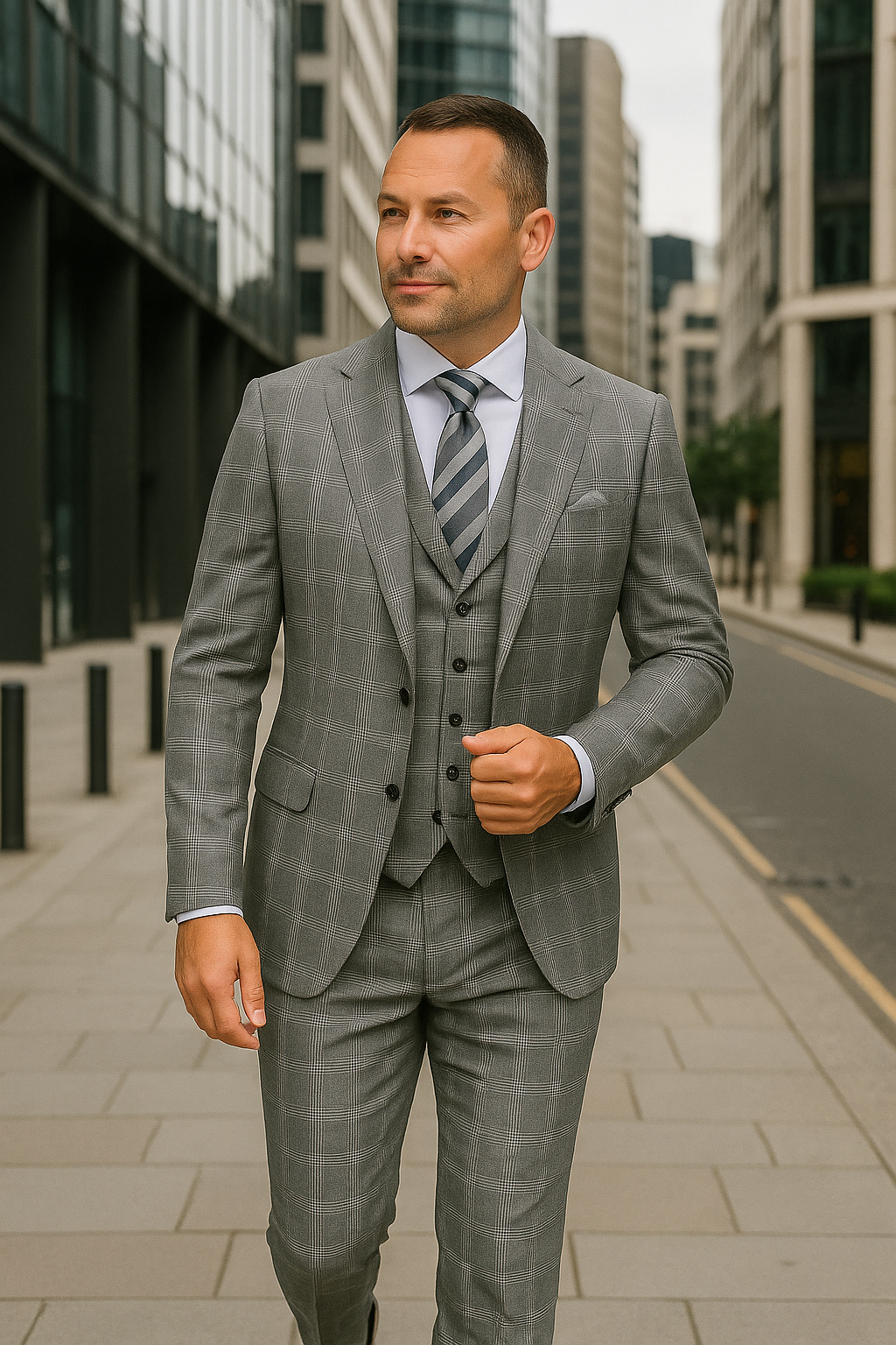 Italian 3-Piece Wool Suit Modern Fit by Statement