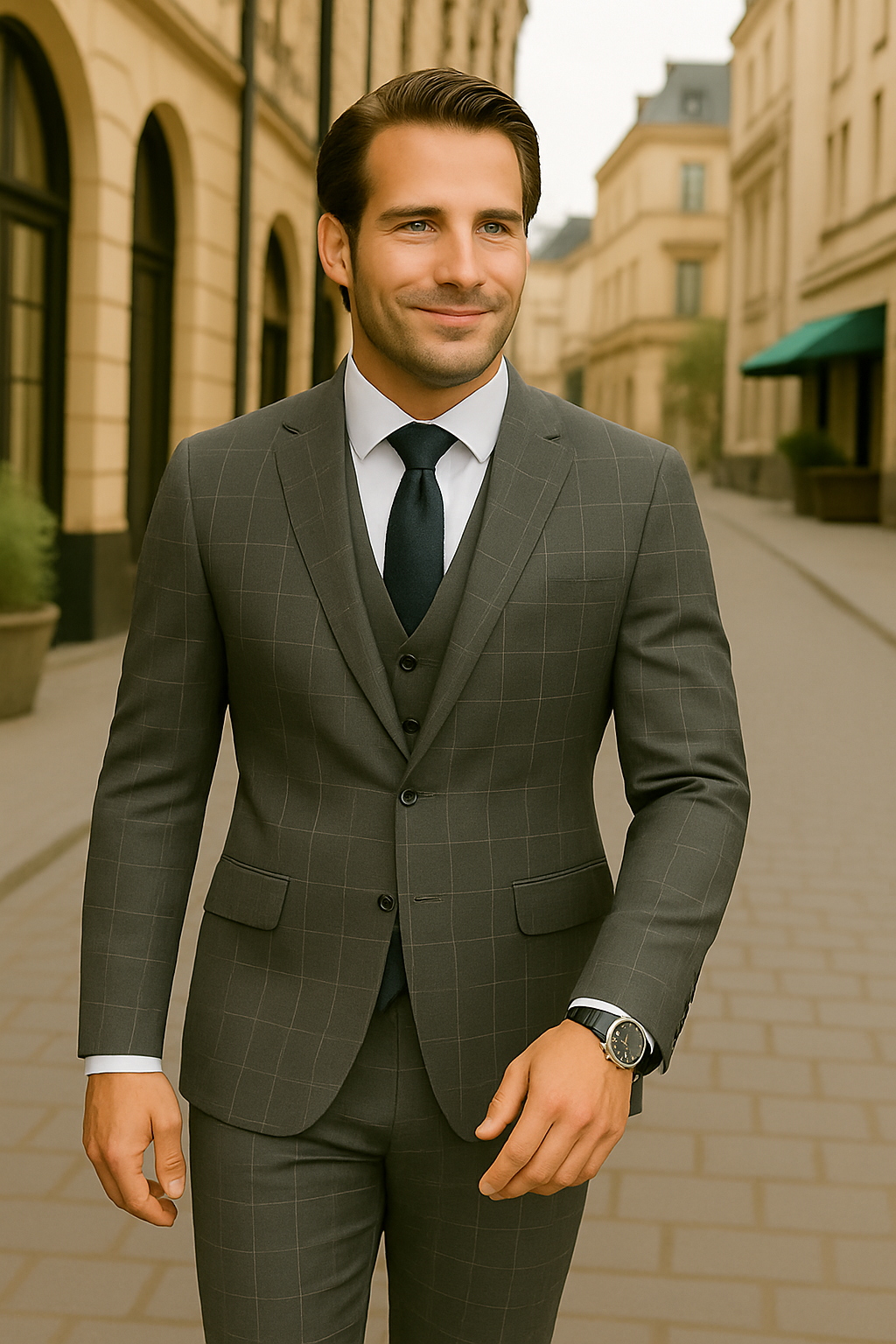 Italian 3 Piece Wool Modern Business Suit