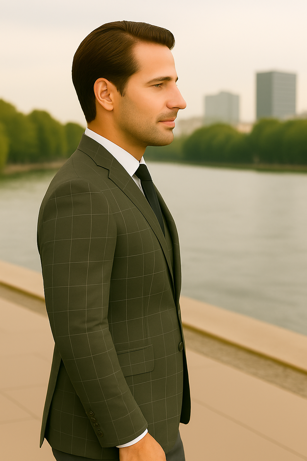 Italian 3 Piece Wool Modern Business Suit