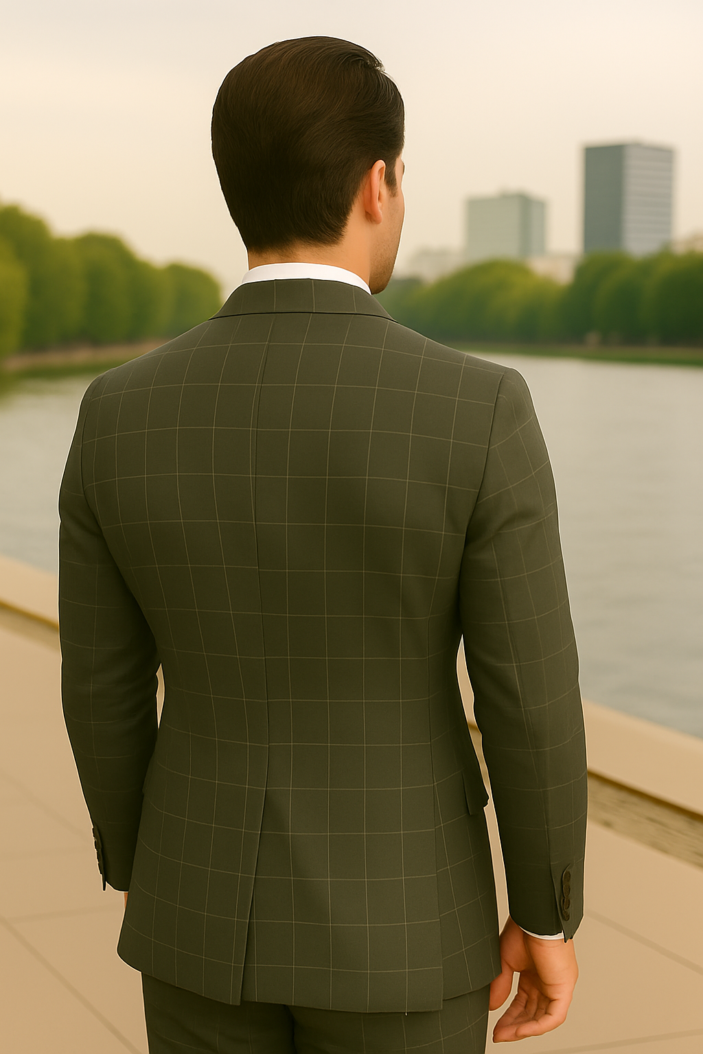 Italian 3 Piece Wool Modern Business Suit