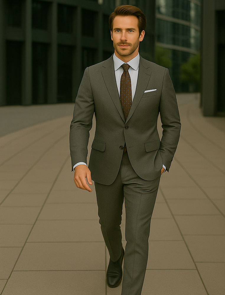 Italian Modern Fit Wool Suit by Statement