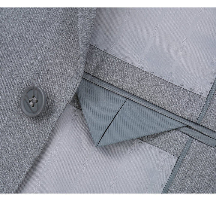 Light Grey Two-Button Extra Long Suit
